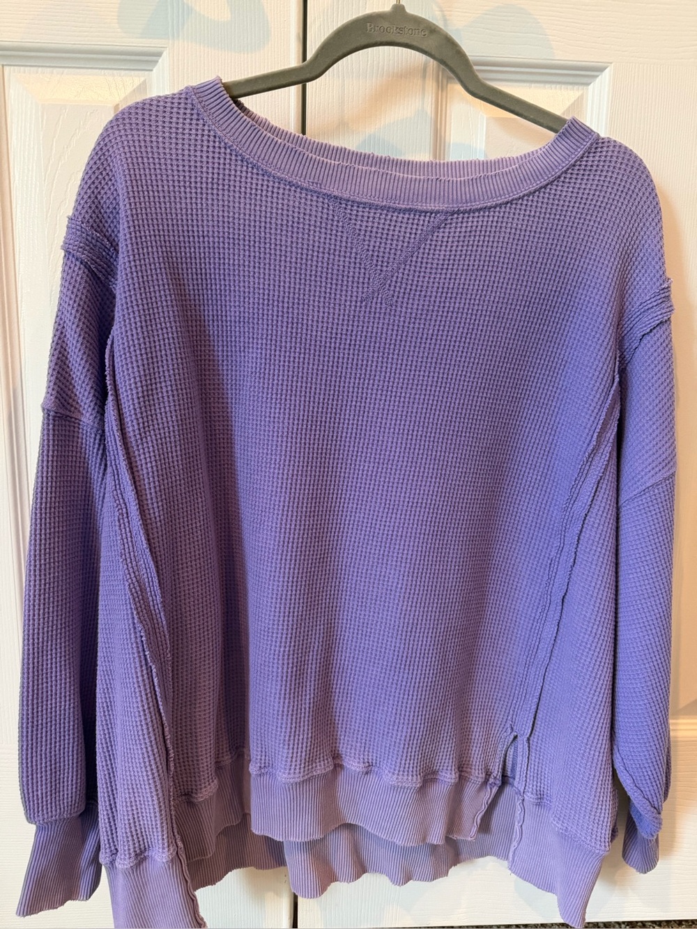 American Eagle Outfitters Lavender Waffle-Knit Pullover Crewneck XS